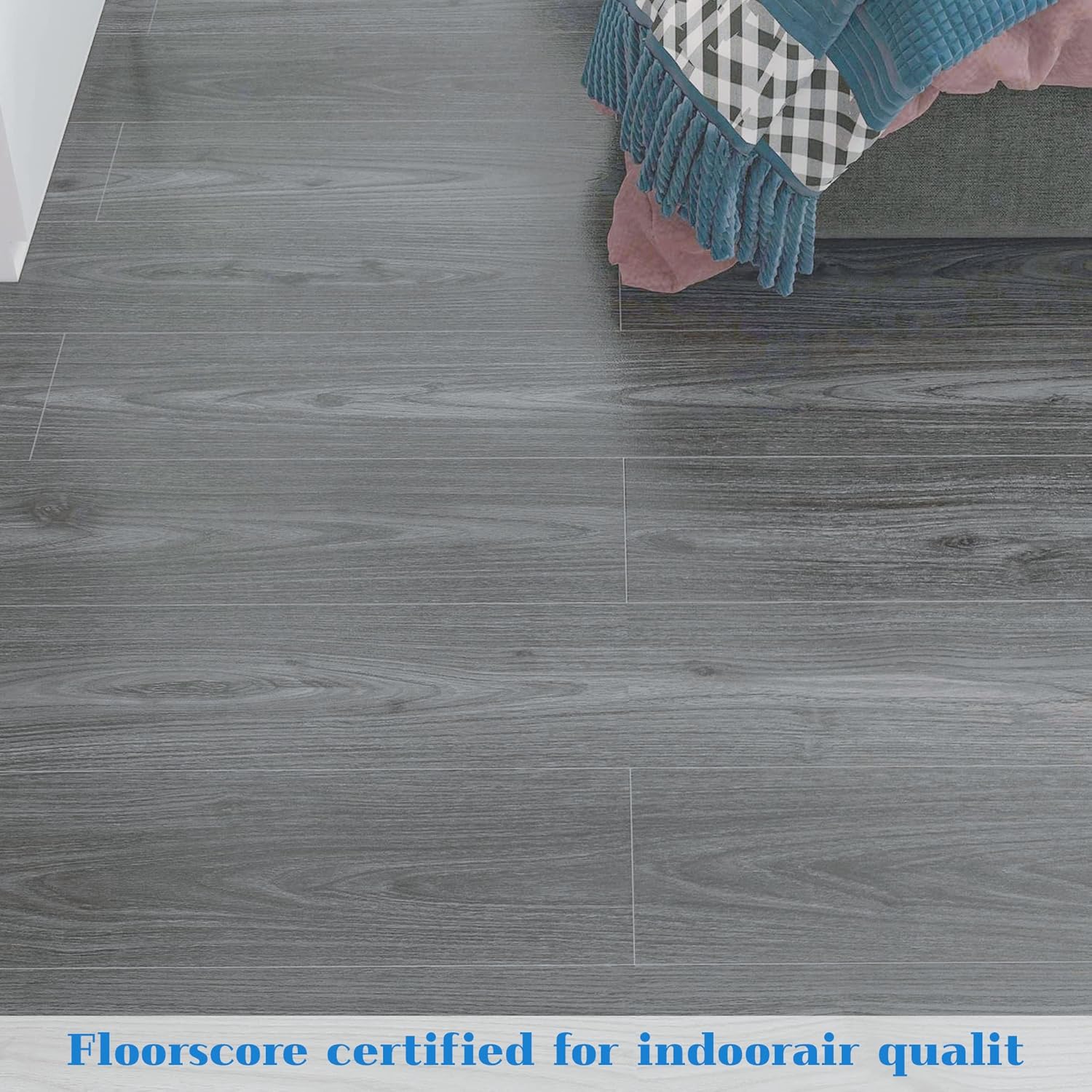 Grey Wood Peel and Stick Floor Tile, 36 Pack 54 Sq.Ft,（NO Sticky Residue Left）Vinyl Flooring Tiles Wood Plank, Self-Adhesive DIY Flooring for Bathroom,Bedroom, Living Room, （36" x 6"，Nature Grey）-2