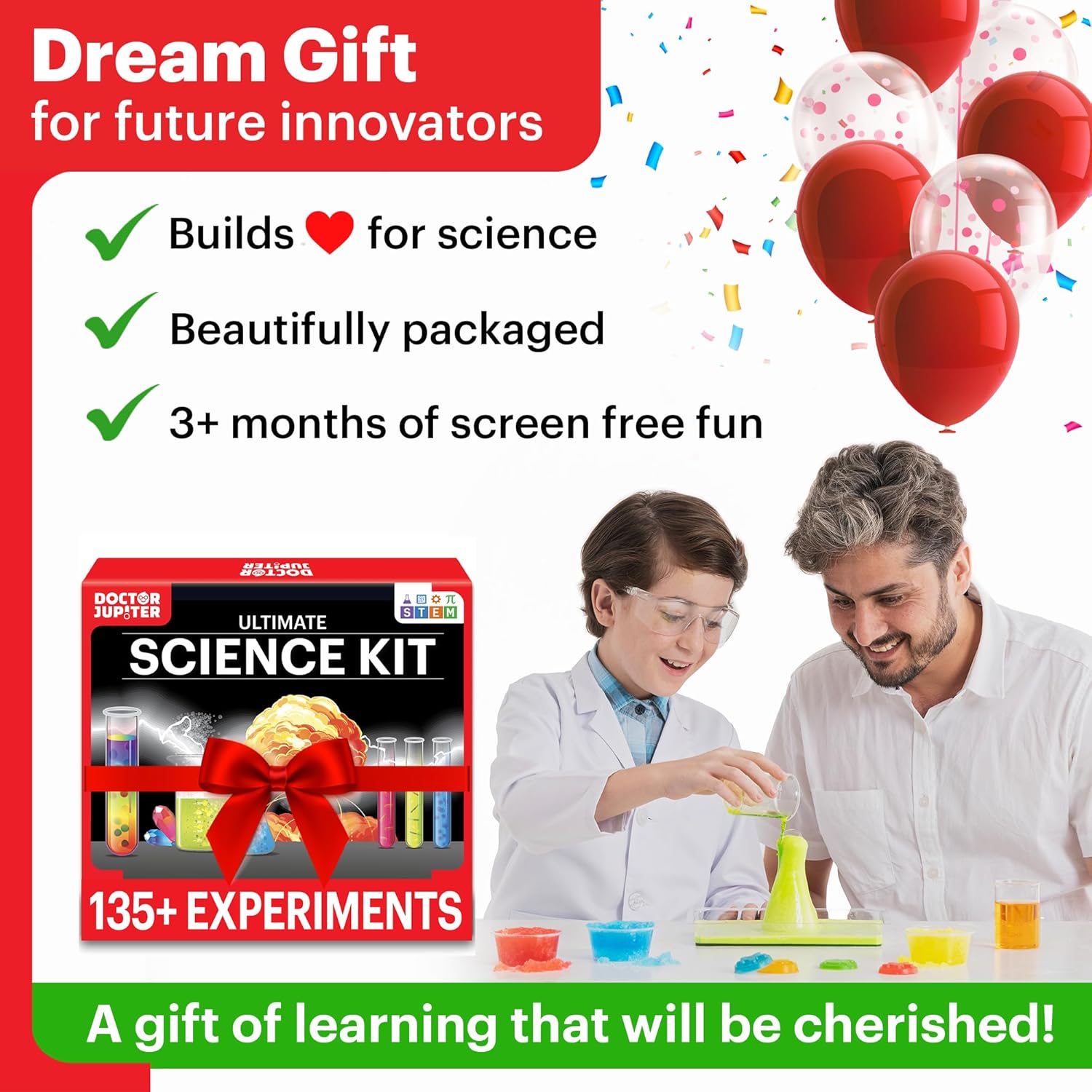 Doctor Jupiter Science Kit for Kids Ages 8-9-10-11-12-13-14| Birthday Gift Ideas for Boys & Girls 8+ Years Old | STEM Toy with 135+ Experiments| Learning & Educational Kits-4