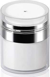 Airless Pump Jar - 0.5 Oz Air Pump Container for Cream, Pump Moisturizer Drunk Elephant Container, Empty Cream Subpackage Jar Vacuum Bottle Dispenser for Skincare Makeup Lotion