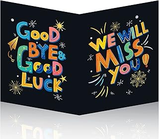 HOMANGA Large Farewell Greeting Card, Leaving Card for Colleague, Farewell Guest Book, Good Bye Card, Retirement, Farewell Gifts for Men Women (WITH ENVELOPE)