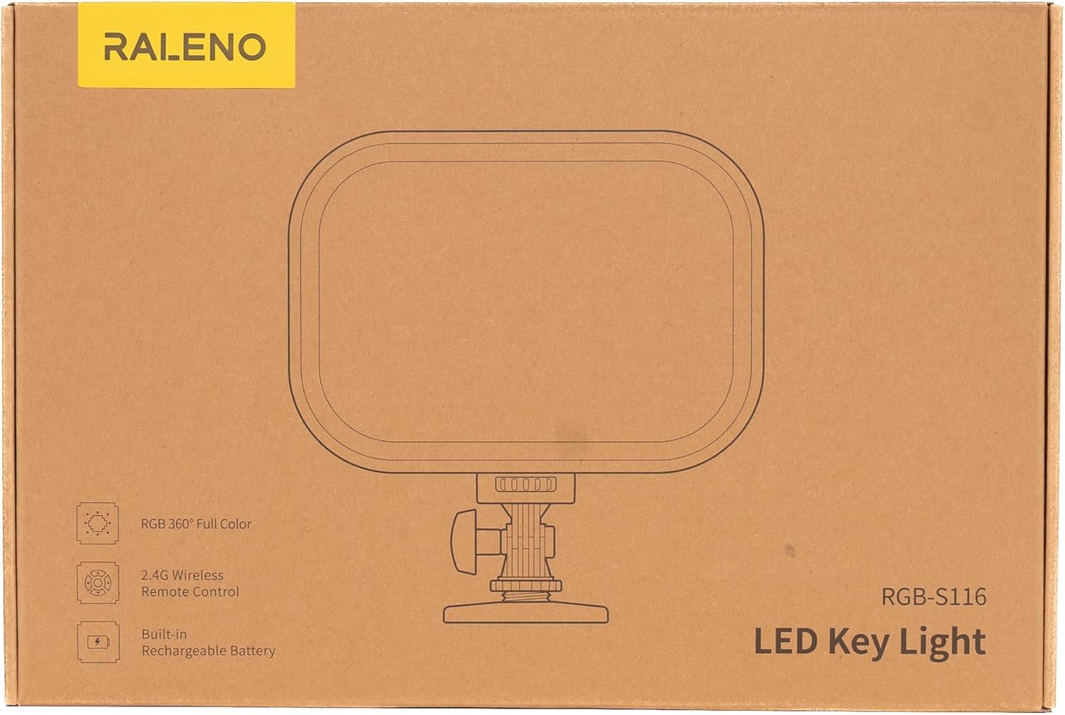 RALENO 15W RGB Streaming Light, 4000mAh Built-in Battery Key Light with 2.4G Remote and Stand, 2500-8500K Adjustable Studio Video Light for YouTube Zoom Meetings Photography Video Recording Conference-7