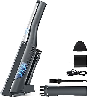 XREXS Handheld Vacuum Cordless, Car Vacuum Cleaner High Power, 12000Pa Strong Suction Rechargeable Hand Held Vacuum, Portable Lightweight Wireless Vacuum Cleaner for Home, Office, Pet Hair Cleaning