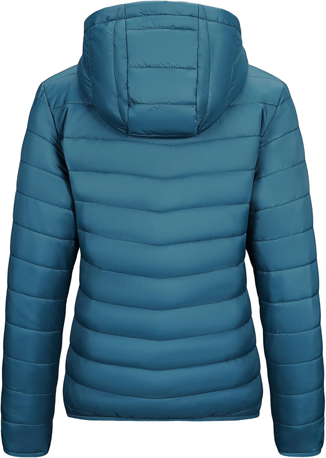 Outdoor Ventures Women's Packable Lightweight Full-Zip Puffer Jacket with Hood Quilted Winter Coat-3