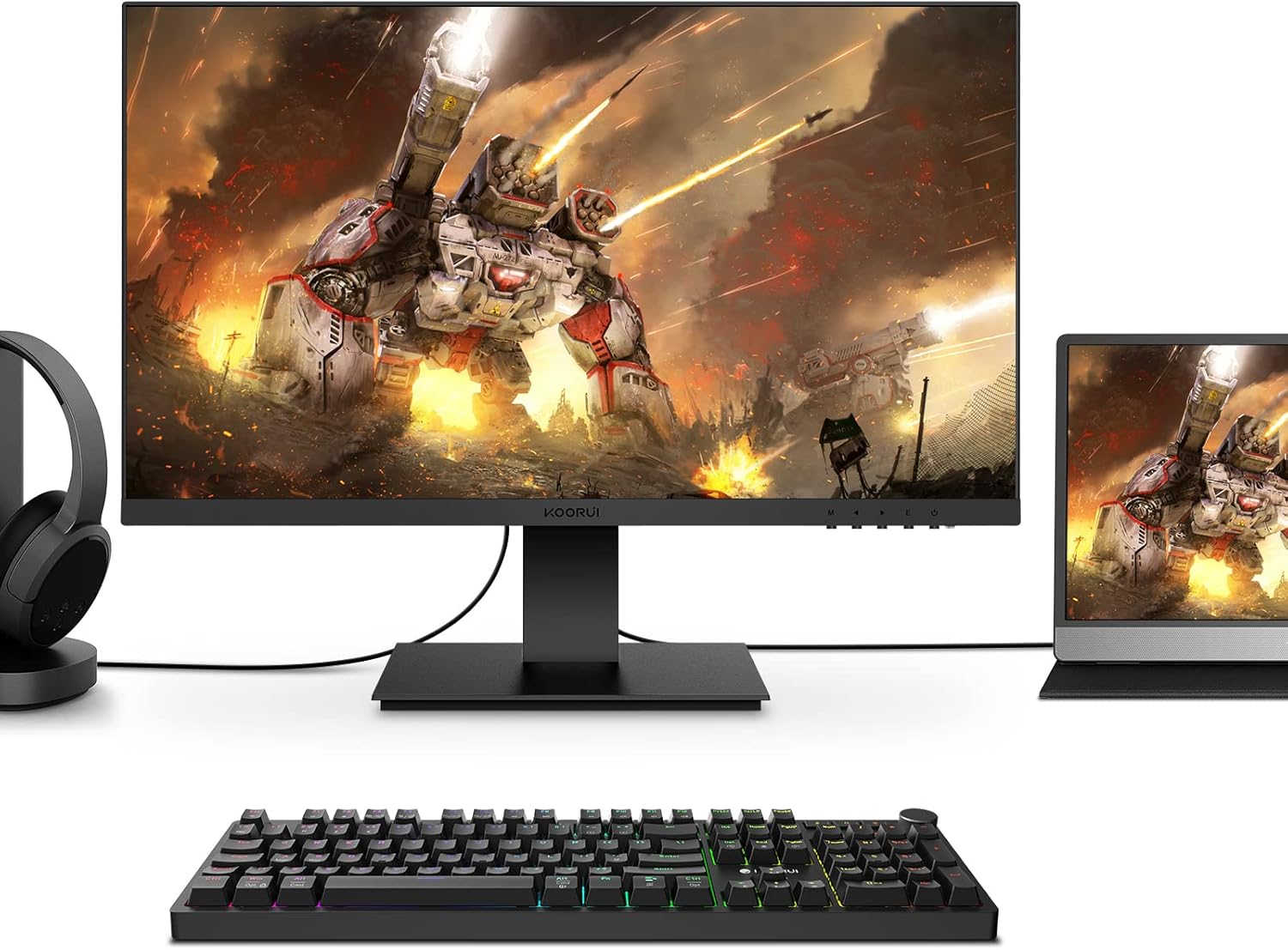 KOORUI Monitor 21.5 Inch Gaming Monitor FHD 1080P/Full HD 100HZ PC Monitor VA Panel LCD Display with Speakers Adpitive sync (HDMI/VGA/VESA Compatible/Audio Terminal) S01-5