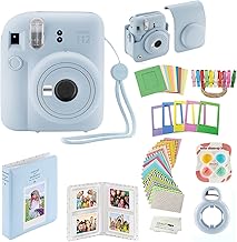 Fujifilm Instax Mini 12 Instant Camera with Case, Decoration Stickers, Frames, Photo Album and More Accessory kit (Pastel Blue)…