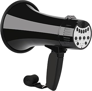 20W Megaphone Bullhorn| Bull Horn Loud Speaker with Bluetooth | Mega Phone Built-in Siren & Whistle Plus Recording funcation | Voice Changer for Adults, Kids, Party Games and Outdoor