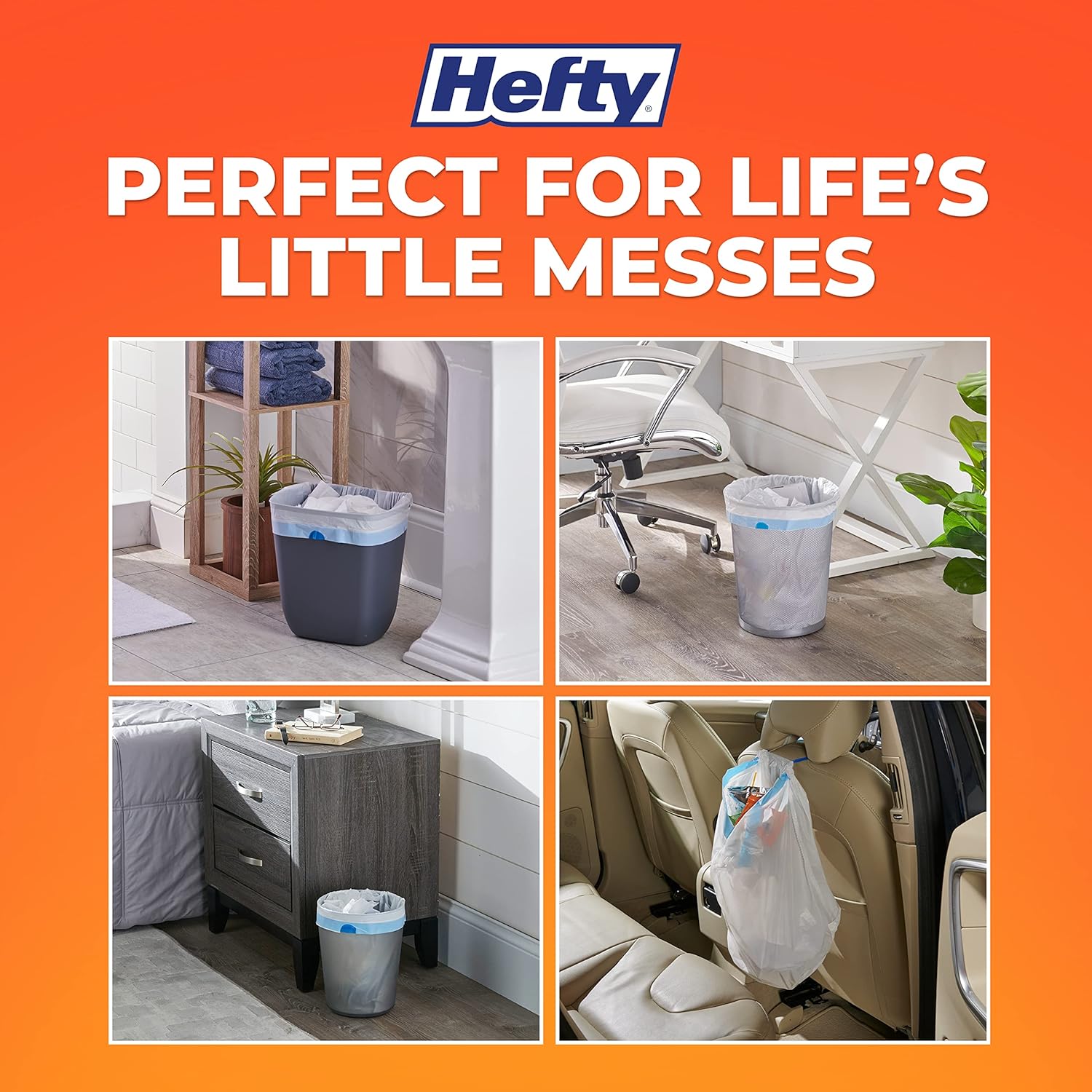 Hefty Small Trash Bags, Fabuloso Scent, 4 Gallon, 52 Count-4