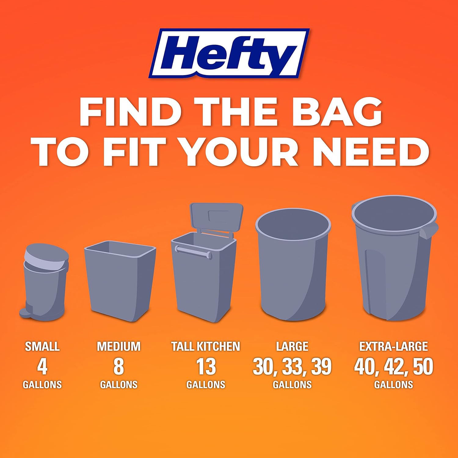 Hefty Small Trash Bags, Fabuloso Scent, 4 Gallon, 52 Count-5