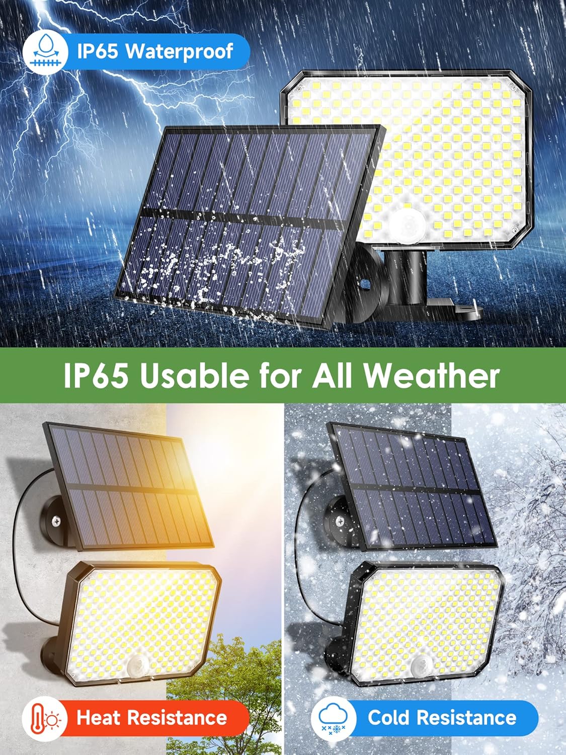 One Fire Solar Outdoor Lights, 190LED 1500LM Solar Flood Lights Outdoor, 3 Modes Solar Motion Sensor Light Outdoor,Remote Solar Motion Lights Outdoor,IP65 Solar Security Lights Outdoor Backyard Garage-4