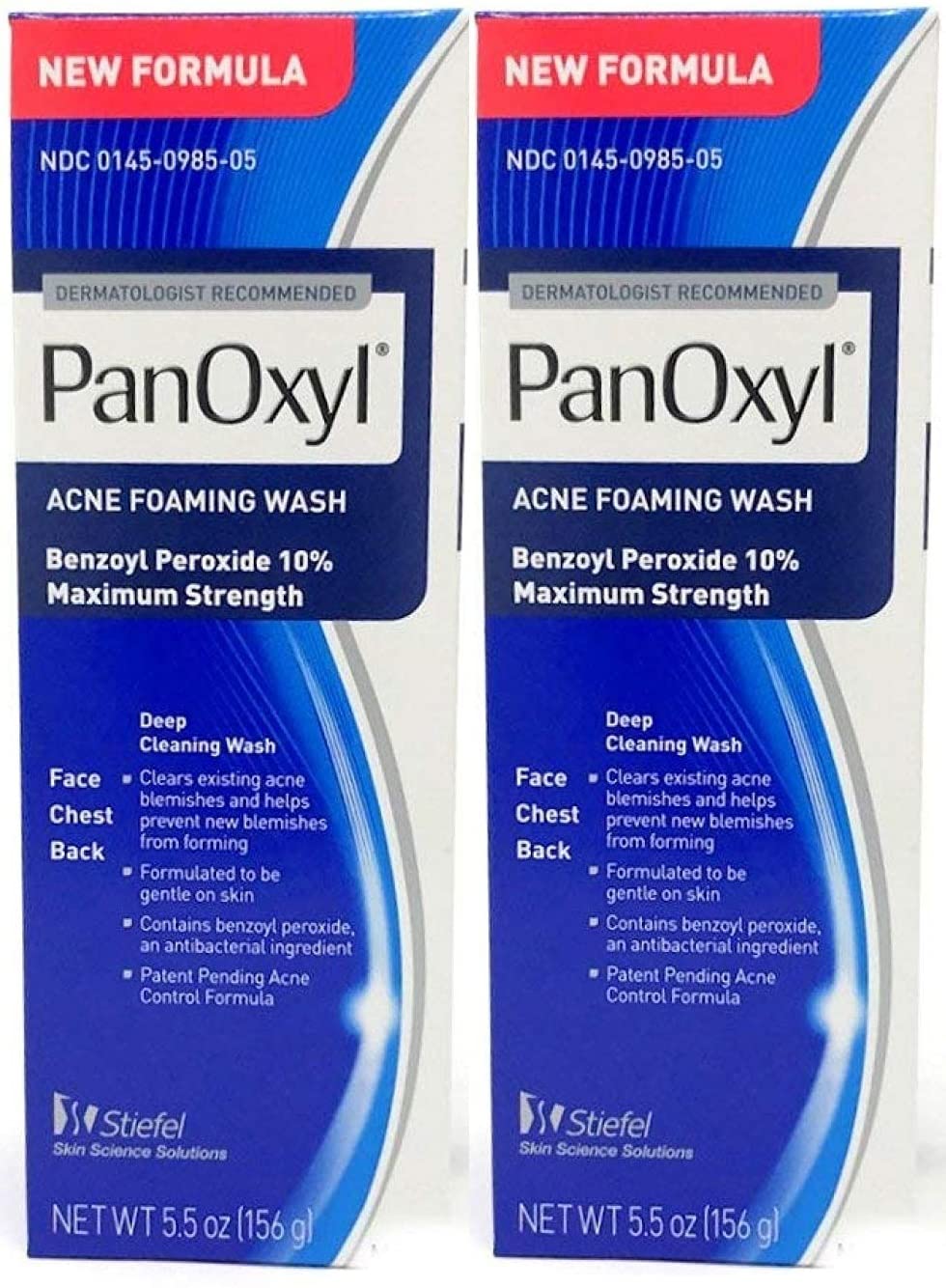 PanOxyl Acne Foaming Wash 10% Benzoyl Peroxide 5.5 oz (156 g) - Pack of 2-0