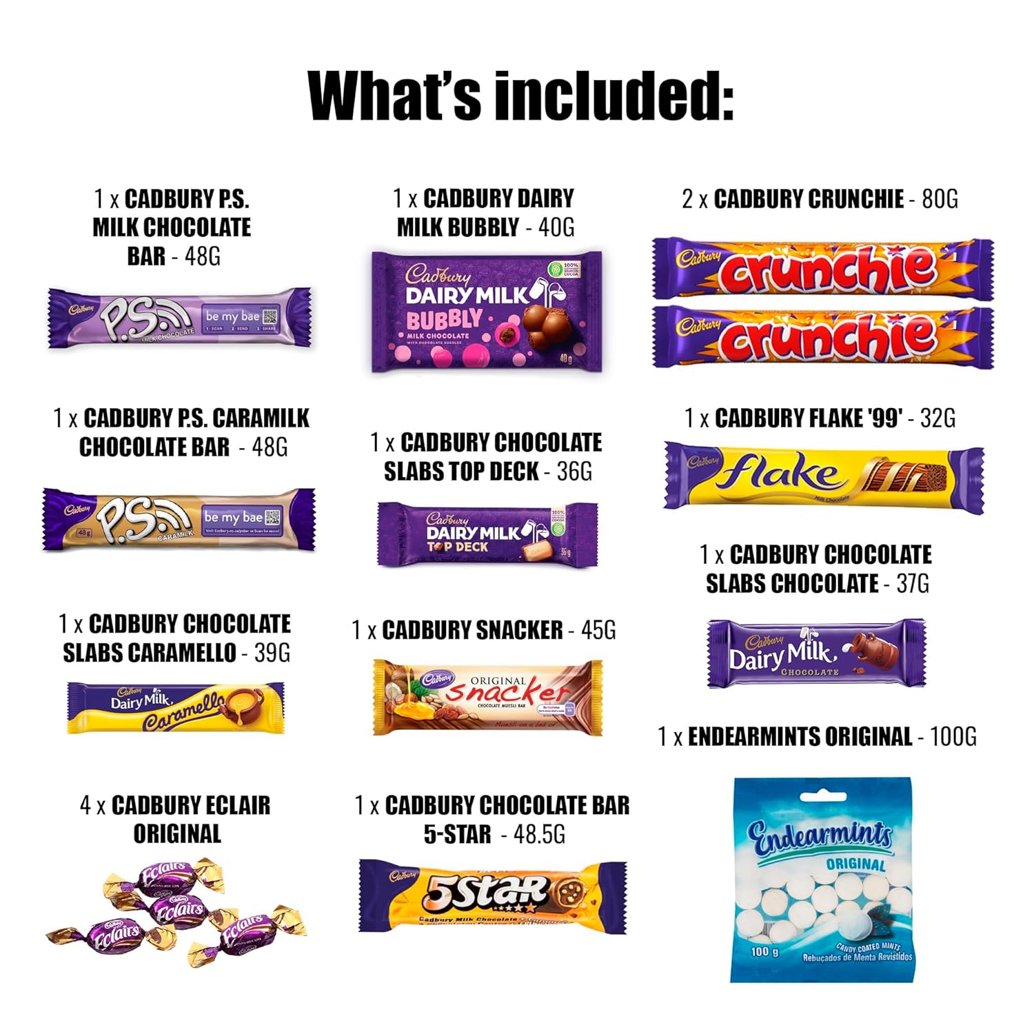 Cadbury Assorted Chocolate Sweets Gift Pack | 16-Piece Imported South African Delights | Includes Flakes, Crunchie Bars, and Chocolate Caramels | Ideal for Gifting and Indulgence | Perfect treat for Chocolate Lovers-2