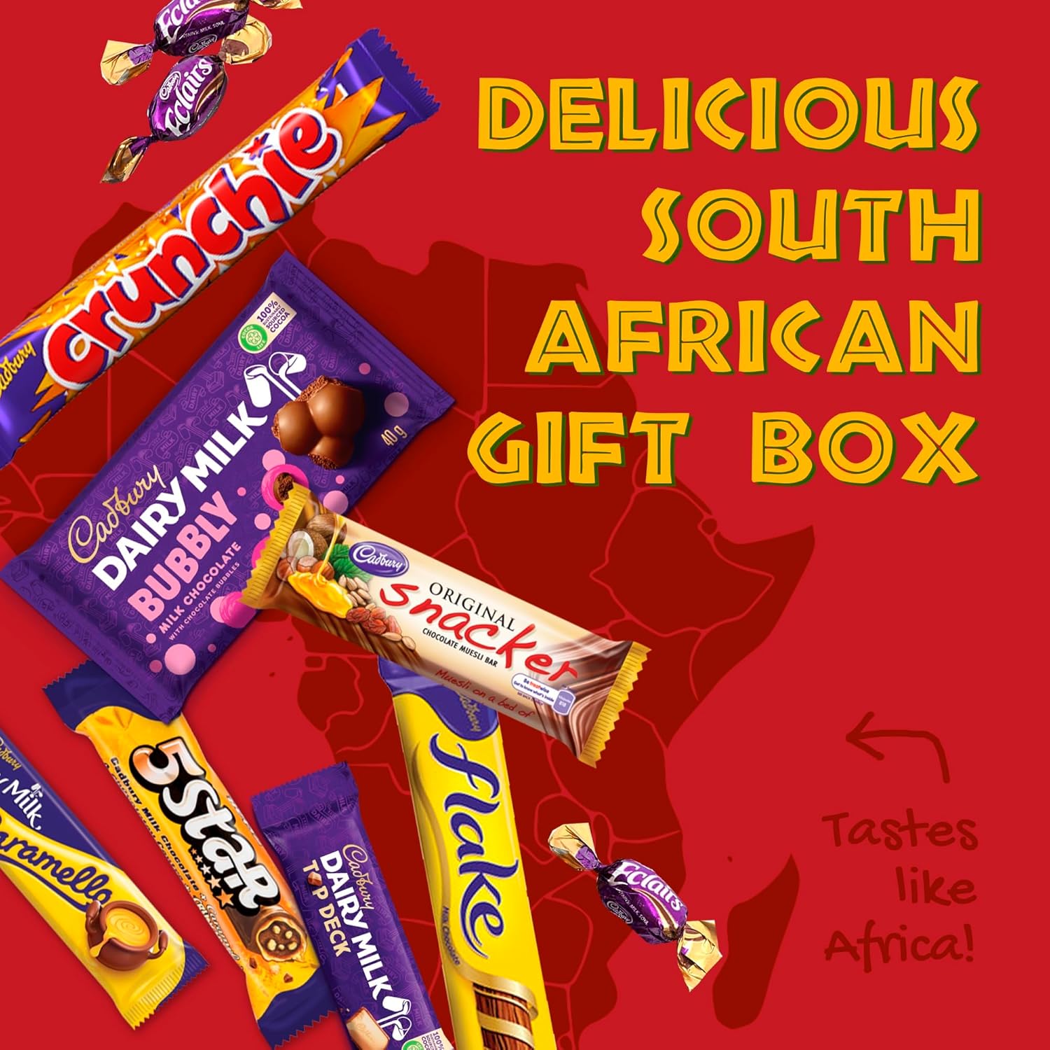 Cadbury Assorted Chocolate Sweets Gift Pack | 16-Piece Imported South African Delights | Includes Flakes, Crunchie Bars, and Chocolate Caramels | Ideal for Gifting and Indulgence | Perfect treat for Chocolate Lovers-7