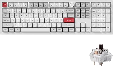 Keychron Q6 Pro Full-Size Bluetooth Custom Mechanical Keyboard for Mac Windows Linux, Full Aluminum QMK/VIA Programmable Knob KSA Double-Shot PBT Keycap Hot-Swappable Keychron K Pro Brown Switch-White