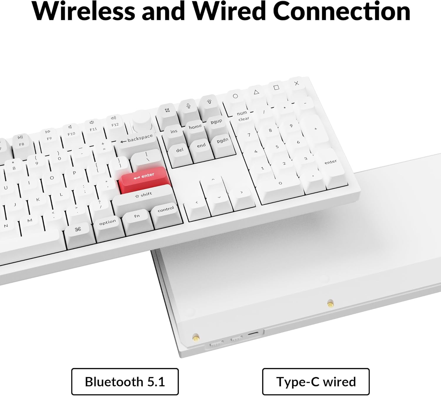 Keychron Q6 Pro Full-Size Bluetooth Custom Mechanical Keyboard for Mac Windows Linux, Full Aluminum QMK/VIA Programmable Knob KSA Double-Shot PBT Keycap Hot-Swappable Keychron K Pro Brown Switch-White-5