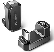 JSAUX 180° USB-C to USB-C Adapter 2 Pack, 180 Degree Angle USB-C Male to USB-C Female USB C 4.0 / PD 100W Adapter, Compatible with ROG Ally, Steam Deck, Switch, Laptop, Tablet, Phone and More - Grey