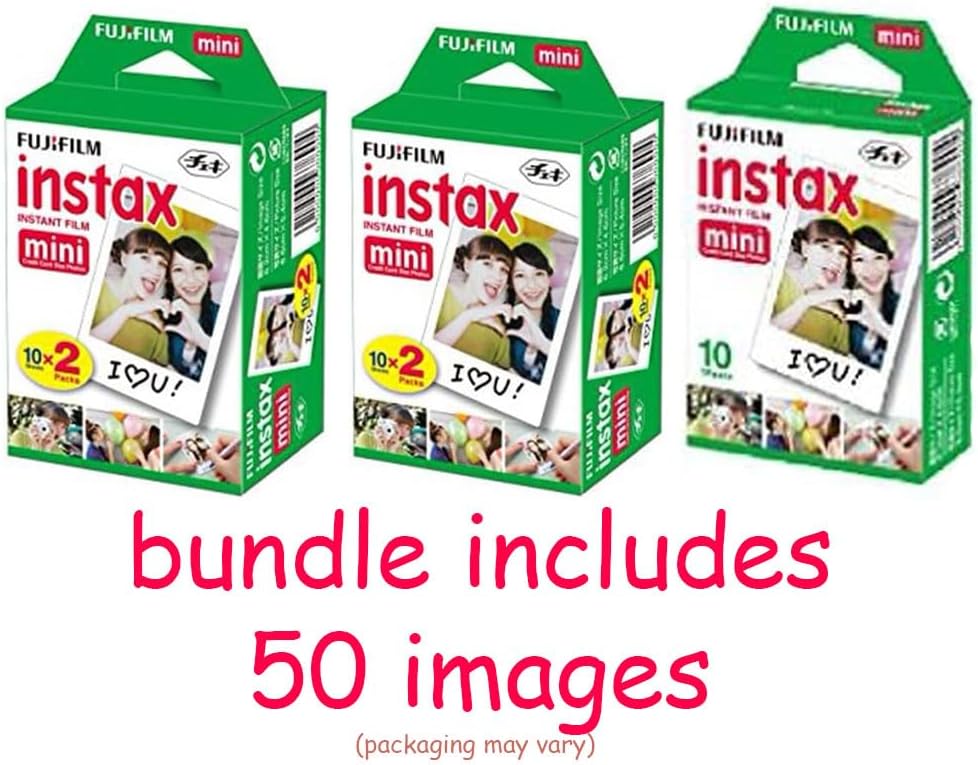 Fujifilm Instax Mini 12 Instant Camera with Fujifilm Instant Mini Film (50 Sheets) with Accessories Including Compatible Case with Strap, Photo Album, Stickers, Frames Bundle (Mint Green)-0