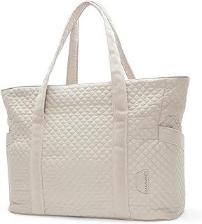 BAGSMART Large Tote Bag For Women, Travel Shoulder Bag Top Handle Handbag with Yoga Mat Buckle for Gym, Work, Travel