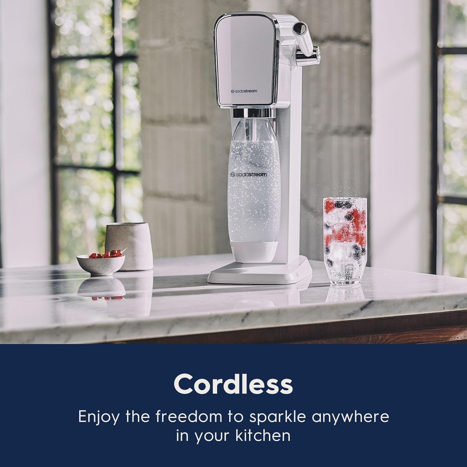 SodaStream Art Sparkling Water Maker (White) with CO2 and Two Carbonating Bottles-4