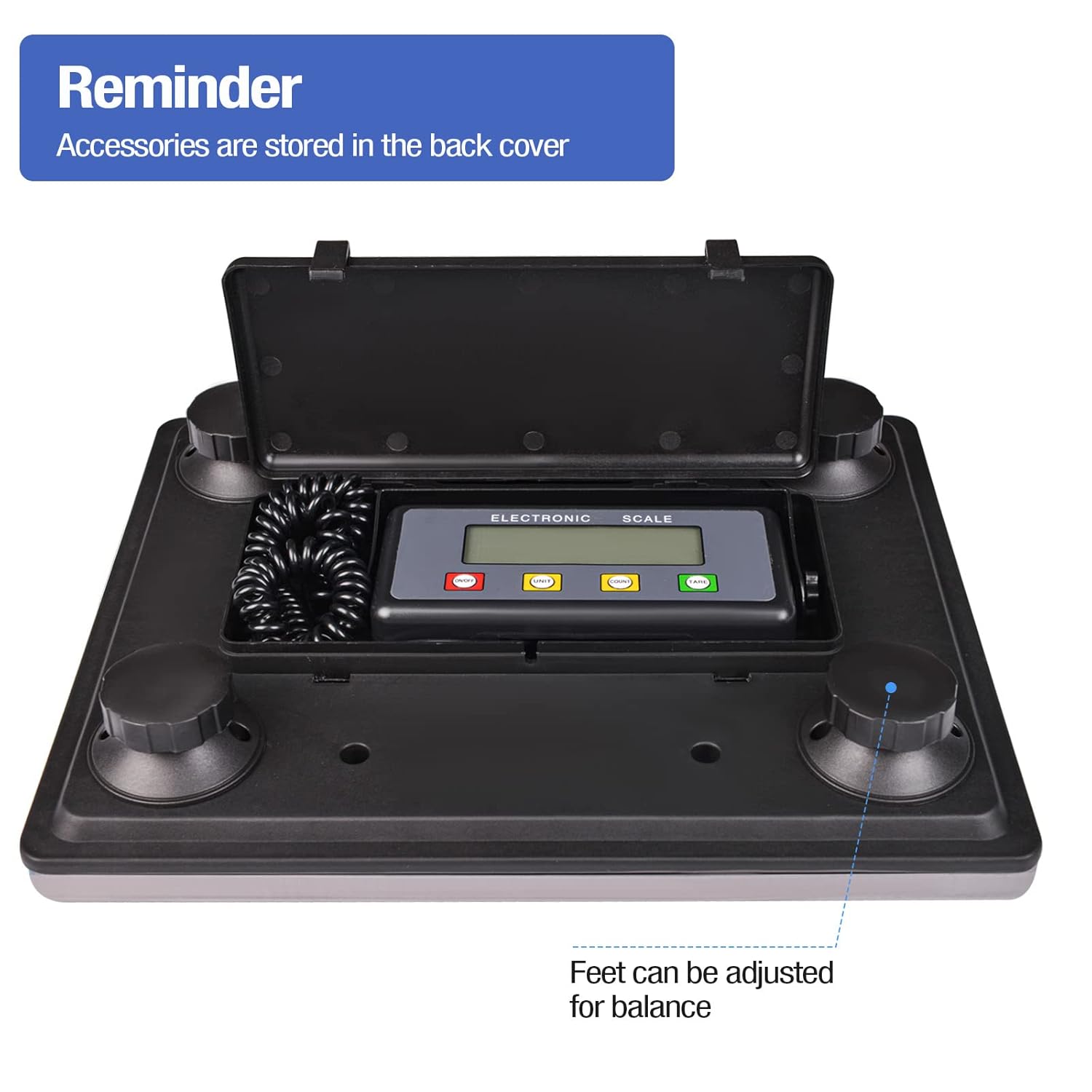 SurmountWay 440lbs Heavy Duty Shipping Scale, 15.3 * 11.8inch Large Platform Postal Scale with Tare/Count/LCD Display, Digital Industry Scale for Weighing/Luggage/Floor/Package/Shipping/Mailing-7