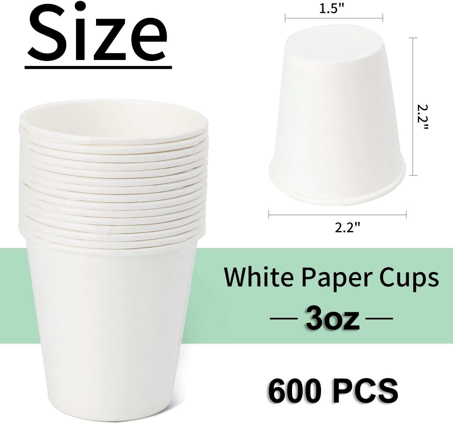 [600 Pack] 3 oz Small Paper Cups, Disposable Bathroom Mouthwash Cups, Espresso Cups, Ideal for Parties and Everyday Use-1