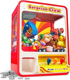 JOYIN Claw Machine Arcade Toy with LED Light & Adjustable Sound, Rechargable Dispenser Toys Mini Vending Machine for Kids - Perfect Christmas & Birthday Big Gifts for Kids, Ages 3+