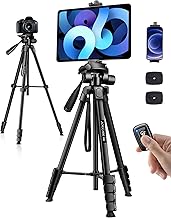 JOILCAN Phone Tripod Stand, 68" Tripod for iPad iPhone Tablet with Remote Universal Holder Carry Bag, Travel Aluminum Tripod for Video Recording Photos Vlogging Compatible with iPad Pro iPhone Camera