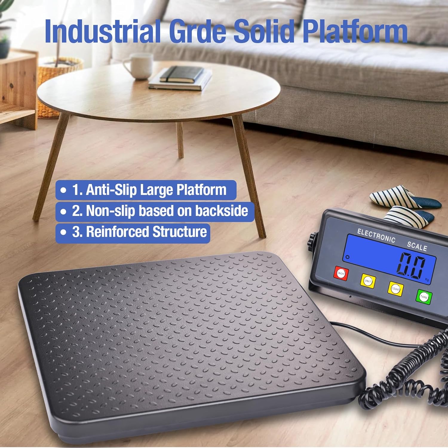 Surmountway High Accurate Shipping Scale with Anti-Slip Platform, 660lbs Heavy Duty Scale for Packages with Hold/Tare/Timer Function, Portable Postal Scale for Warehouse/Super Market/Postoffice/Home-4