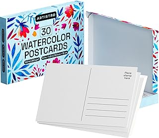 ARTISTRO 30 Watercolor Postcards 4x6 Inches - Heavyweight Paper Cards 140lb (300gsm) - Blank Postcards for Mailing, DIY Thank You Card, Greetings Cards, Christmas, Invitations, Birthday and More