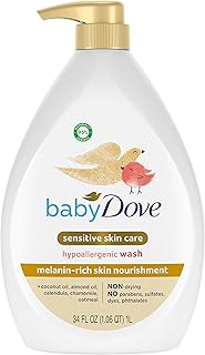 Baby Dove Sensitive Baby Wash Melanin-rich Skin Nourishment For Baby Bath Time Tear-Free and Hypoallergenic 34 oz