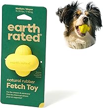 Earth Rated Dog Ball, Interactive Fetch Toy for Small, Medium, and Large Breeds, Comes in Multiple Sizes, Made with Natural Rubber, Perfect for Indoor and Outdoor Use, Medium, Yellow