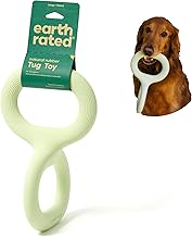 Earth Rated Tug of War Dog Toy, Interactive Pull Toy for Adult and Puppy Dogs, Ergonomic Grip, Natural Rubber, Large, Green