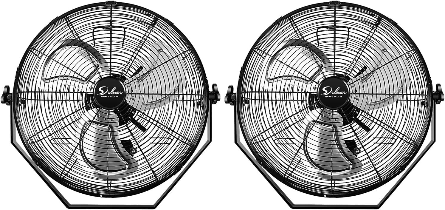 Simple Deluxe 20 Inch High Velocity 3 Speed, Black Wall-Mount Fan-0