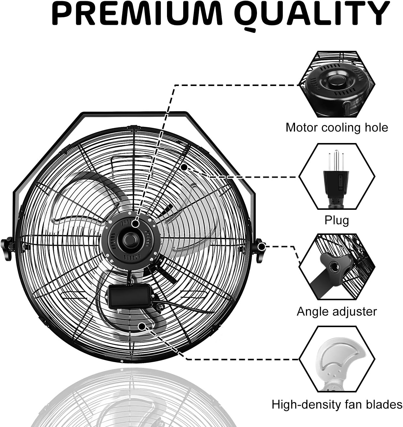 Simple Deluxe 20 Inch High Velocity 3 Speed, Black Wall-Mount Fan-1