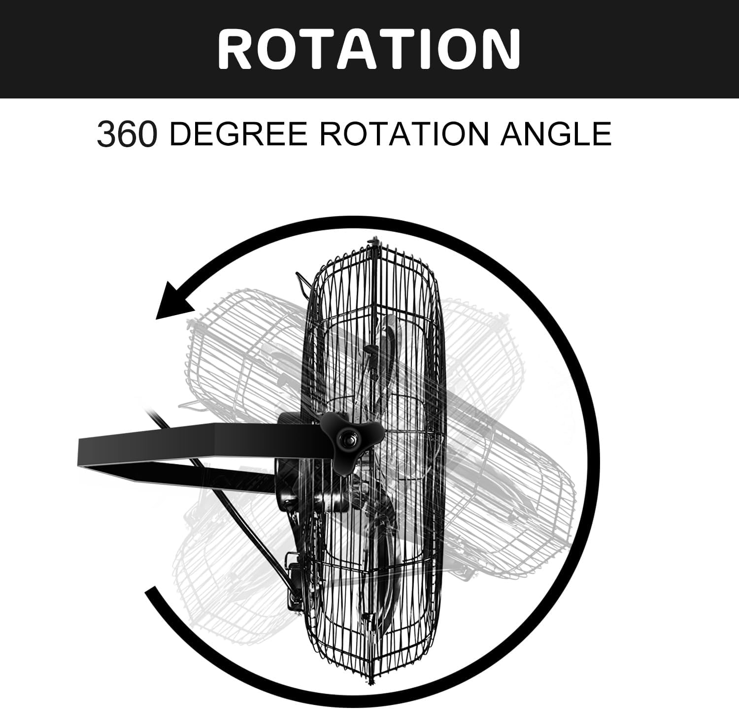 Simple Deluxe 20 Inch High Velocity 3 Speed, Black Wall-Mount Fan-2