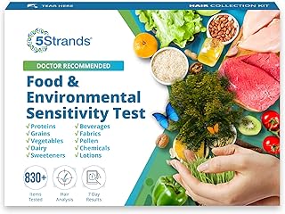 5Strands Food & Environmental Sensitivity Test for Adults & Children, 855 Items Tested, Kids Intolerance Testing Kit, at-Home Hair Analysis, Results in 5 Days