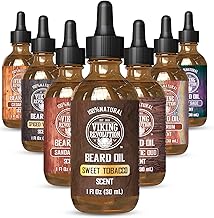 Viking Revolution Sweet Tobacco Beard Oil for Men - Natural Mens Beard Oil with Argan Oil and Jojoba Oil - Beard Softener, Strengthens and Moisturizes - Beard Conditioner for Men (Sweet Tobacco,1Pack)