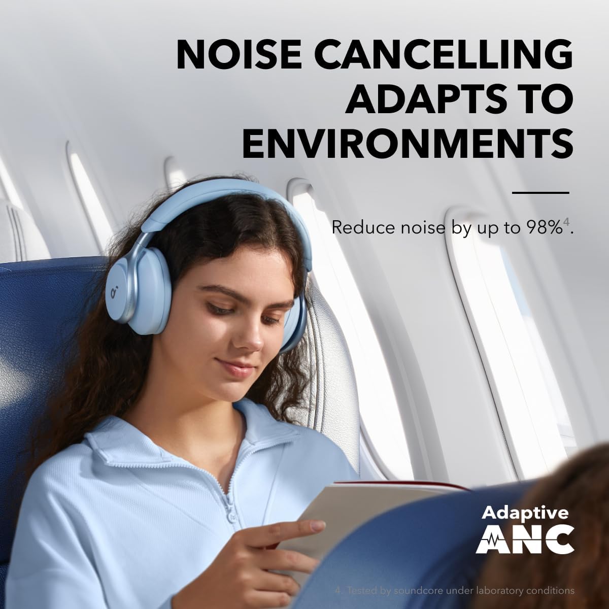 Soundcore by Anker, Space One, Active Noise Cancelling Headphones, 2X Stronger Voice Reduction, 40H ANC Playtime, App Control, LDAC Hi-Res Wireless Audio, Comfortable Fit, Clear Calls, Bluetooth 5.3-2