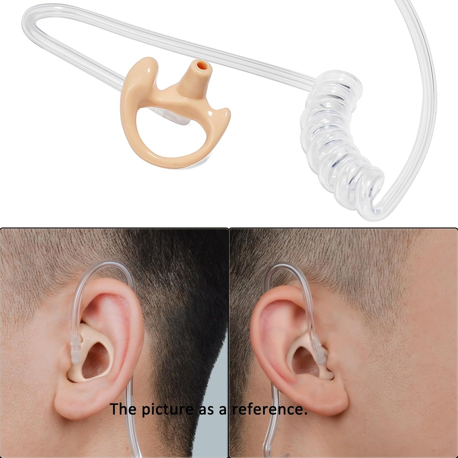 HYS Soft Flexible Open Ear Insert Ear Buds Medium Earmold Replacement Ear Pieces/Ear tip for Clear Acoustic Coil Tube Earbud Audio Kit Earpiece Headset, 3pair Left and Right Earmold-2