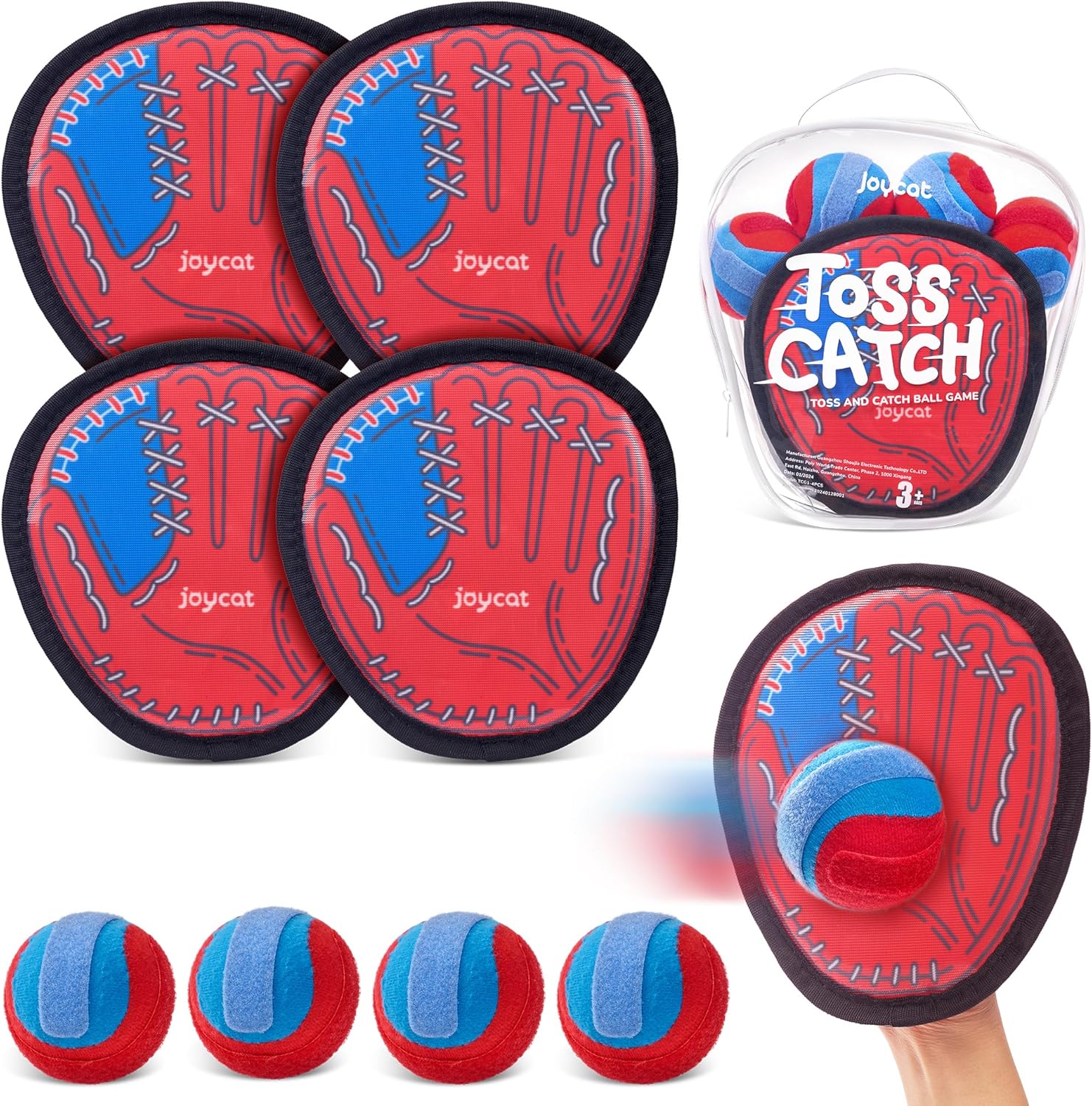 Toss and Catch Ball Game Set，Toddler Baseball Glove Sticky Mitt，Yard Games Beach Toys，Paddle Ball Family Backyard Games，Outdoor Games for Kids 3 4 5 6 7 8-12 Year Old Boys Girls Birthday Gift-0