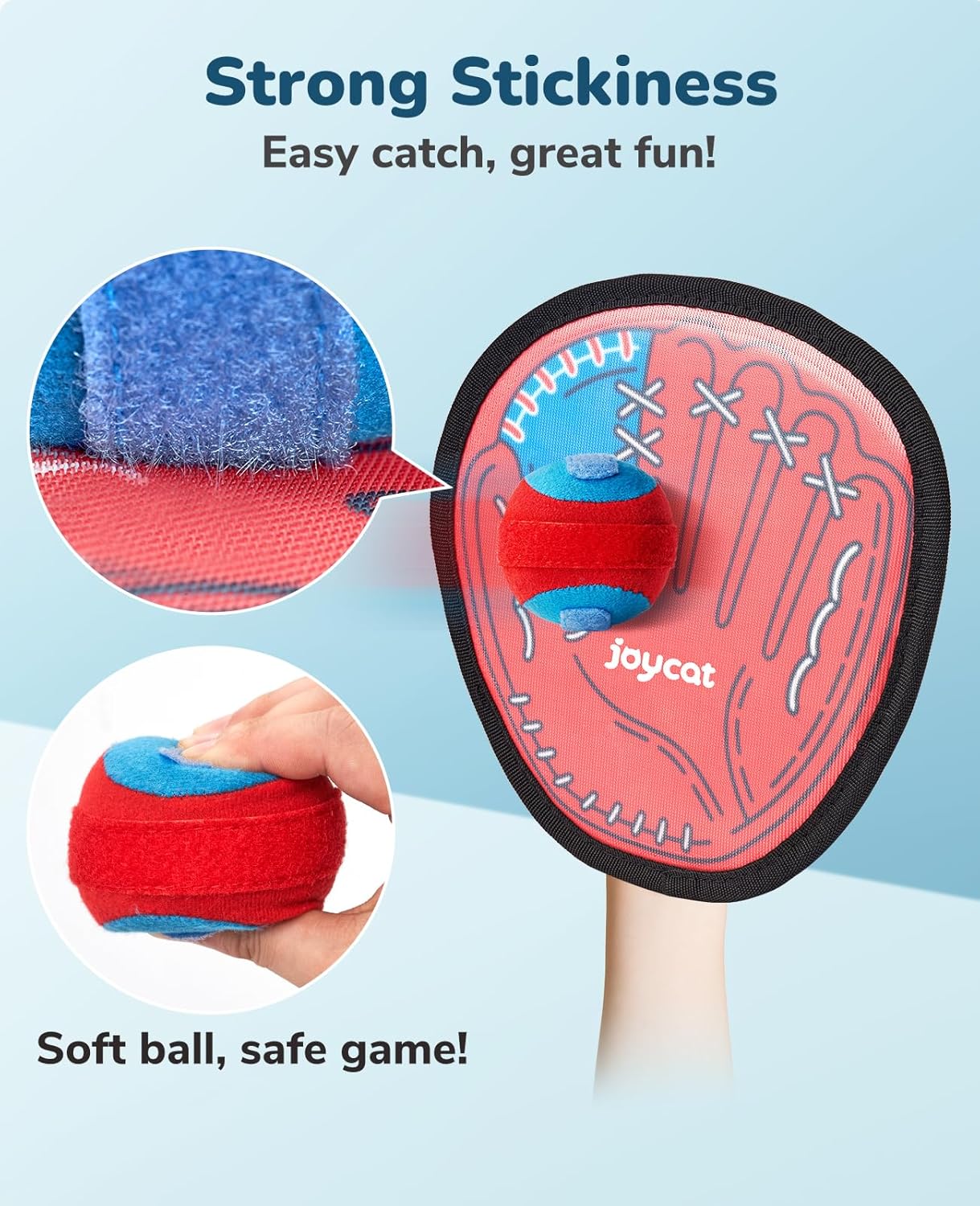 Toss and Catch Ball Game Set，Toddler Baseball Glove Sticky Mitt，Yard Games Beach Toys，Paddle Ball Family Backyard Games，Outdoor Games for Kids 3 4 5 6 7 8-12 Year Old Boys Girls Birthday Gift-3