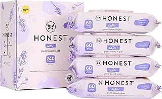 The Honest Company Calm + Cleanse Naturally Scented Wipes | Cleansing Multi-Tasking Wipes | 99% Water, Plant-Based, Hypoallergenic | Lavender, 240 Count