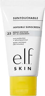 e.l.f. SKIN Suntouchable Invisible SPF 35, Lightweight, Gel-based Sunscreen For A Smooth Complexion, Doubles As A Makeup Primer, Vegan & Cruelty-Free, Packaging May Vary