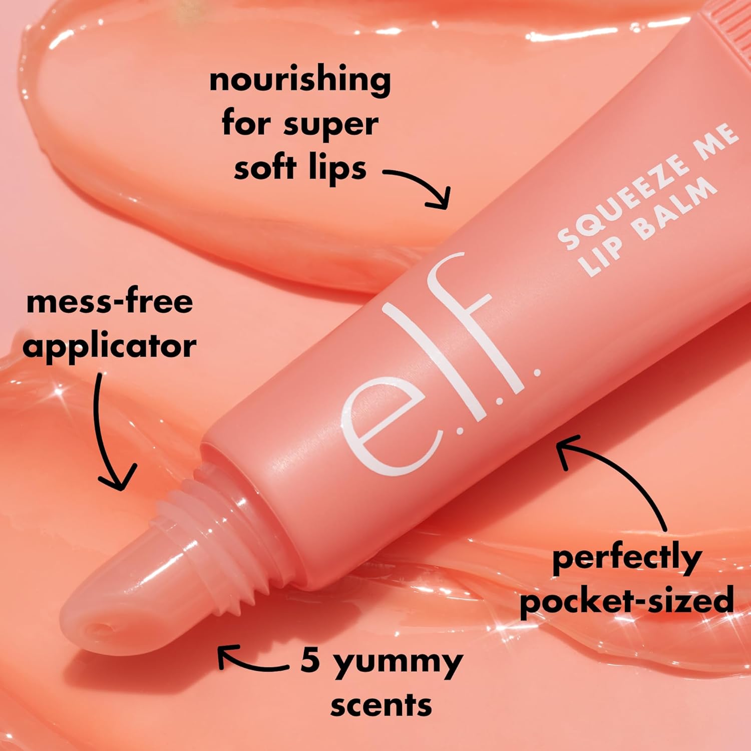 e.l.f. Squeeze Me Lip Balm, Moisturizing Lip Balm For A Sheer Tint Of Color, Infused With Hyaluronic Acid, Vegan & Cruelty-free, Strawberry-3