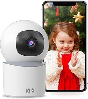 Security Camera Indoor Pet Camera with Phone App 1080p WiFi Baby/Pet Monitor, 360-degree, Motion Tracking, Night Vision, 2-Way Audio, Motion & Sound Detection