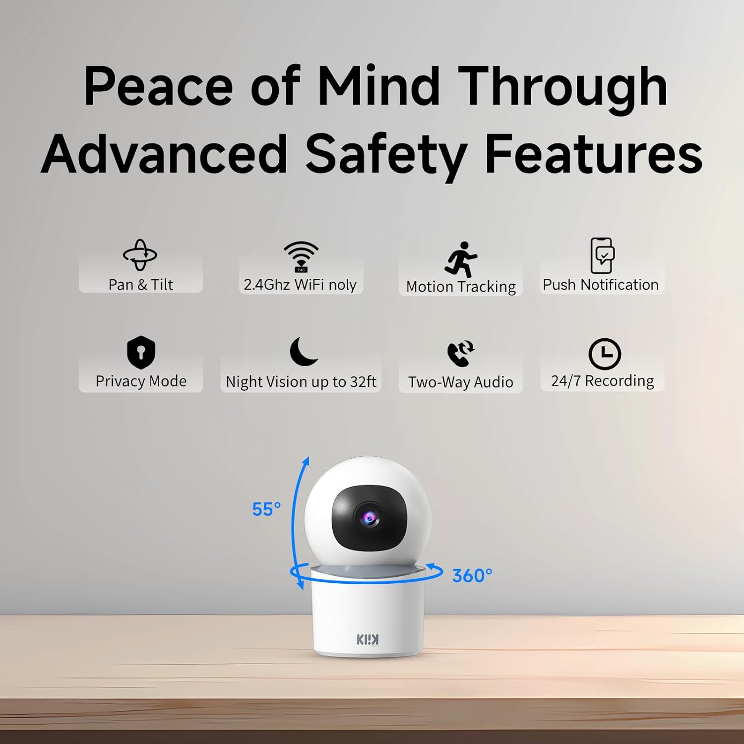 Security Camera Indoor Pet Camera with Phone App 1080p WiFi Baby/Pet Monitor, 360-degree, Motion Tracking, Night Vision, 2-Way Audio, Motion & Sound Detection-1