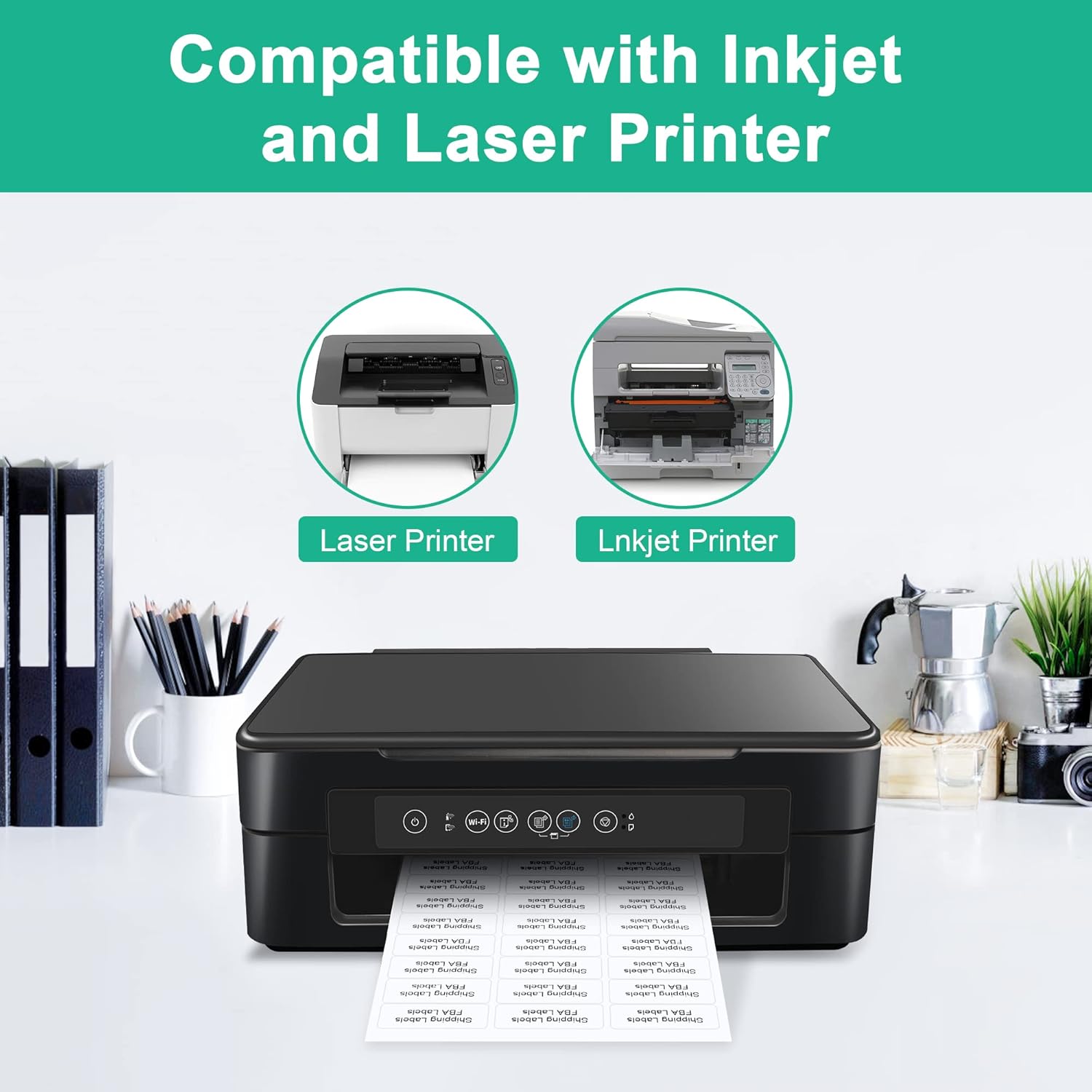 1" x 2-5/8" Address Labes, Shipping Address Labels for Inkjet & Laser Printers, 750 Labels, 25 Sheets, Mailing Labels, Easy to Peel-2