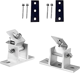 Solar Panel Bracket, Adjustable Solar Panel Mounting Brackets, Stainless Steel Solar Panel Holder End Clamp Kit, Solar Panel Stand 15-30° Adjustable Flat Roof Mount (Tilt Legs NOT Included)