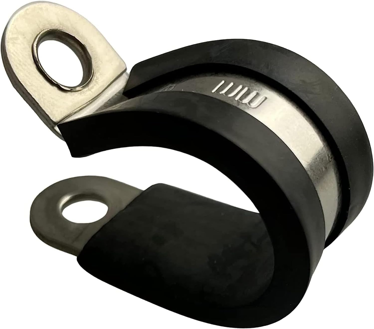 1.26" / 32mm Rubber Lined P Clips Hose Pipe Clamp Stainless Steel - Pack of 10-0