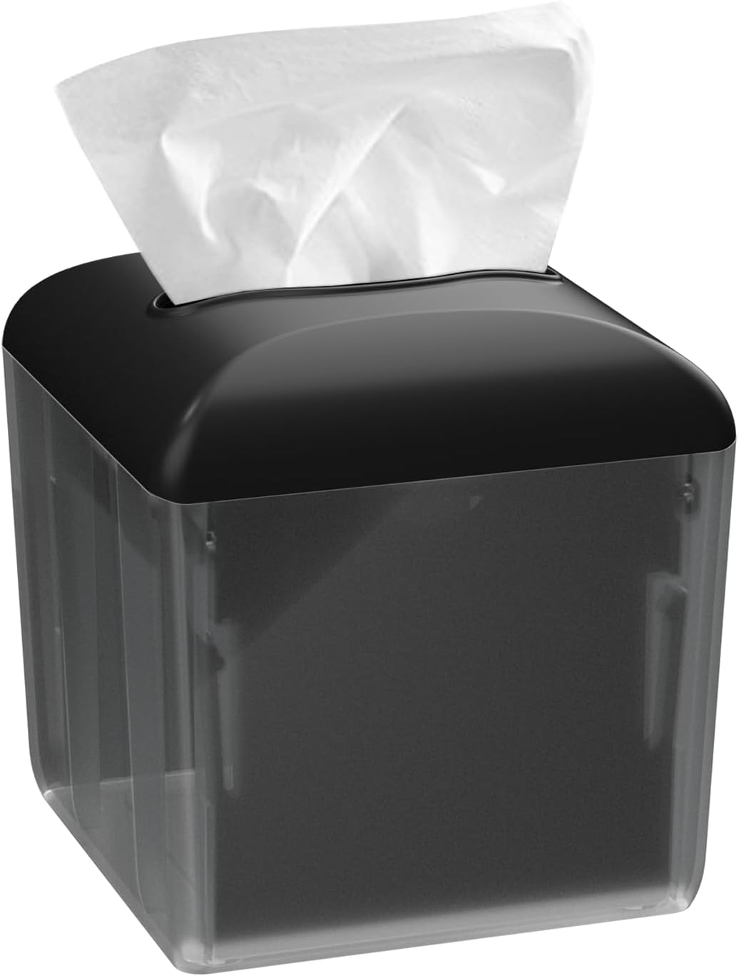 Napkin Holder for Table Commercial Napkins Dispenser Restaurant Square Napkin Paper Dispenser with Card Slot, Black, 6" x 6" x 6.18", CHUANGDIAN-1