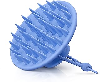 HEETA Scalp Massager Shampoo Brush with Silicone Bristles for Dandruff Removal Scalp Care & Hair Growth, Scalp Scrubber for All Hair Types, Head Massager Stress Relax, Upgraded Large Design,Blue